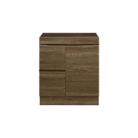 750Mm Freestanding With Kickboard Mdf Curve Edge Vanity Dark Oak Finish Left / Right Drawers Cabinet