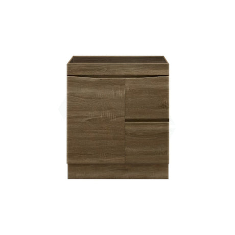 750Mm Freestanding With Kickboard Mdf Curve Edge Vanity Dark Oak Finish Left / Right Drawers Cabinet