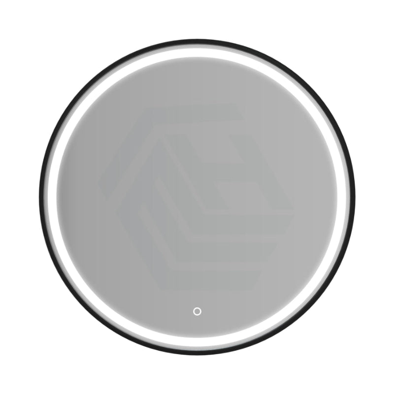 750/900Mm Led Mirror Round Black Framed Defogger Pad Led Mirrors