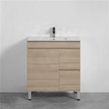 750Mm Narrow Freestanding Bathroom Vanity With Legs 2-Drawer 1-Door Multi-Colour Cabinet Only
