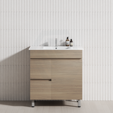 750Mm Narrow Freestanding Bathroom Vanity With Legs 2-Drawer 1-Door Multi-Colour Cabinet Only