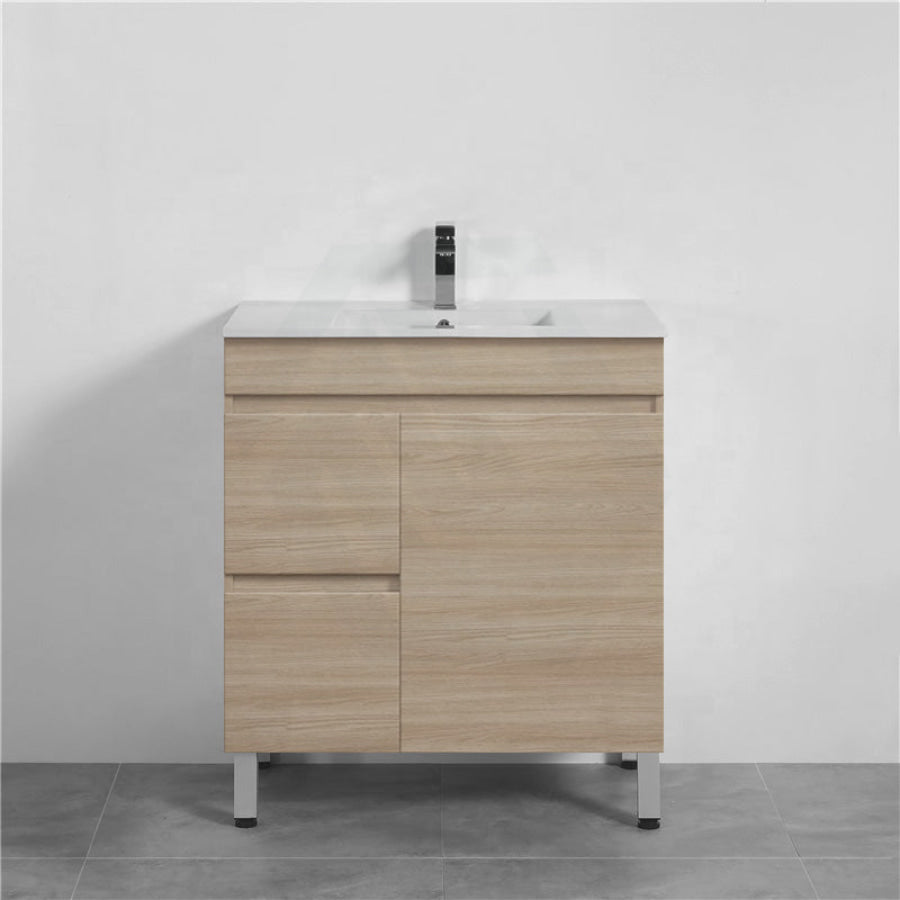 750Mm Narrow Freestanding Bathroom Vanity With Legs 2-Drawer 1-Door Multi-Colour Cabinet Only