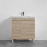 750Mm Narrow Freestanding Bathroom Vanity With Legs 2-Drawer 1-Door Multi-Colour Cabinet Only