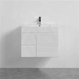 600-900Mm Narrow Premium Bathroom Wall Hung Vanity White Pvc Cabinet Only & Ceramic Top Available