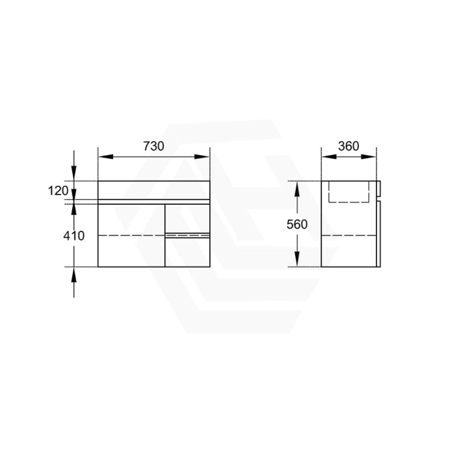600-900Mm Narrow Premium Bathroom Wall Hung Vanity White Pvc Cabinet Only & Ceramic Top Available