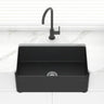 758X453X255Mm Matt Black Kensington Fireclay Farmhouse Sink Single Bowl Kitchen Laundry Butler Sinks