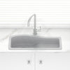 762X280X200Mm Chroma Quartz Granite Single Bowl Sink With Drain Board For Top/Under Mount In Kitchen