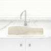 762X280X200Mm Cream Quartz Granite Single Bowl Sink With Drain Board For Top/Under Mount In Kitchen