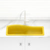 762X280X200Mm Yellow Quartz Granite Single Bowl Sink With Drain Board For Top/Under Mount In Kitchen