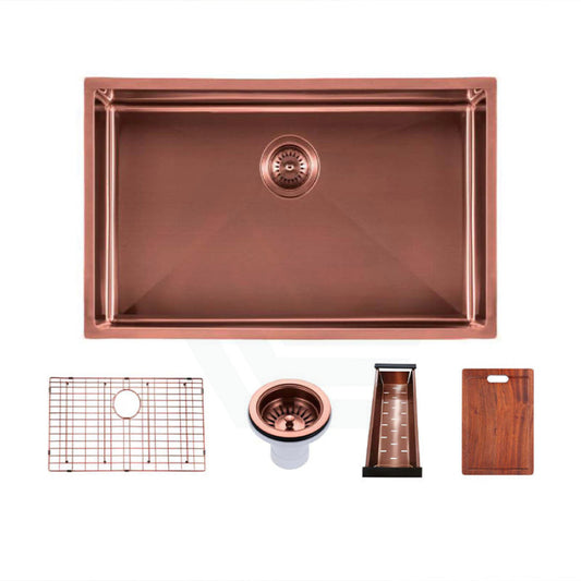 762X457X254Mm Rose Gold Pvd Single Bowl Kitchen Sink Top/undermount
