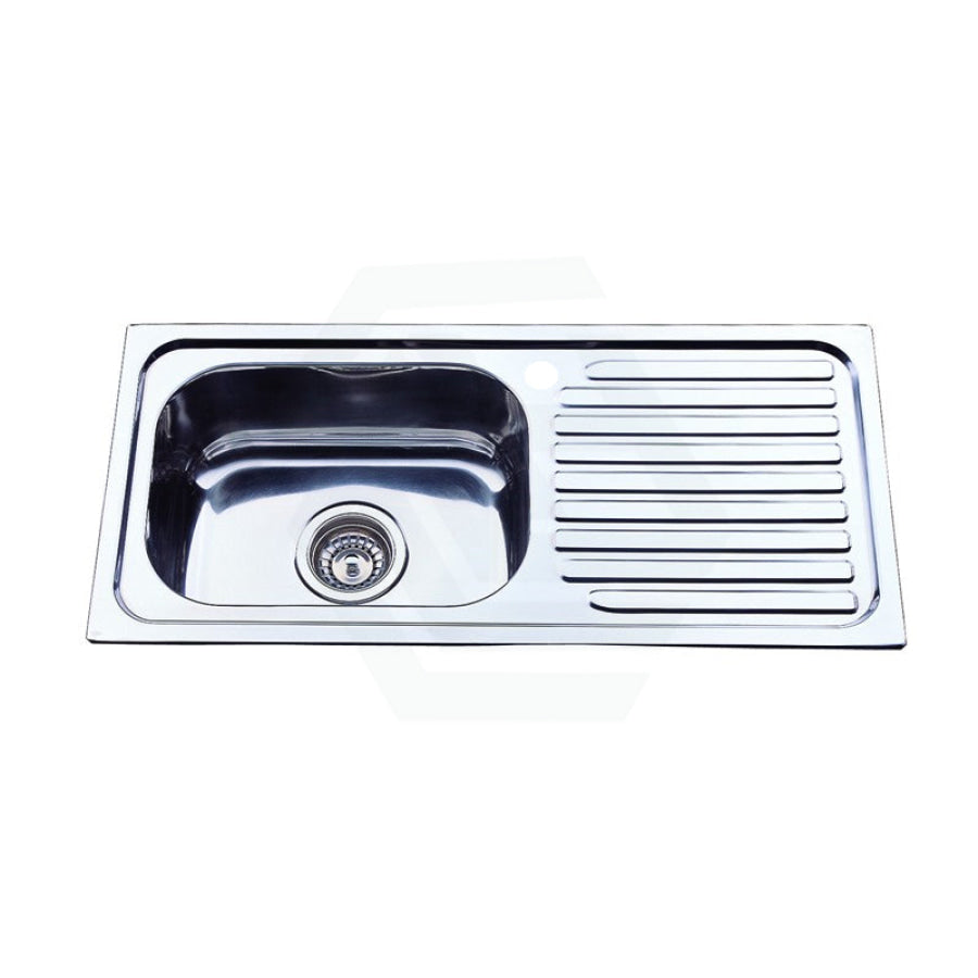 Eden 765X365X180mm Stainless Steel Kitchen Sink Left Right Single Bowl Available Hand
