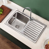 Eden 765X365X180mm Stainless Steel Kitchen Sink Left Right Single Bowl Available