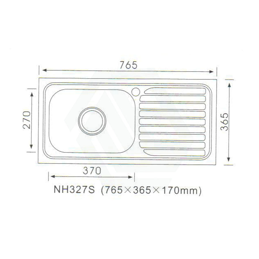 Eden 765X365X180mm Stainless Steel Kitchen Sink Left Right Single Bowl Available Sinks