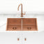 Stainless Steel Kitchen Sink Double Bowls 770mm Rose Gold