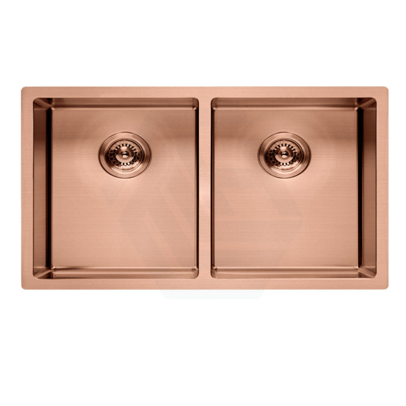 770X450X215Mm Rose Gold Pvd 1.2Mm Handmade Top/undermount Double Bowls Kitchen Sink