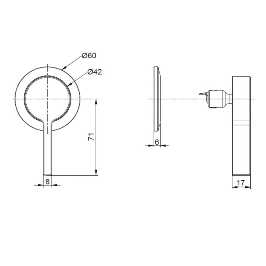 Kohler Components Chrome Round Plate Wall Mount Lever Trim Kit Only - Single Handle Mixer Dress