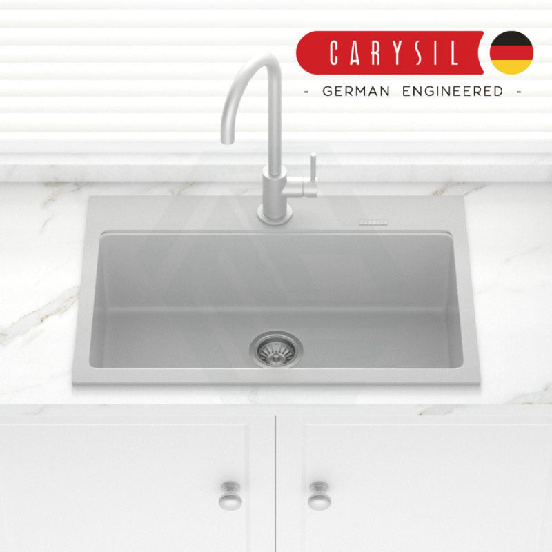Carysil Granite Kitchen Sink Single Bowl 780mm Concrete Grey