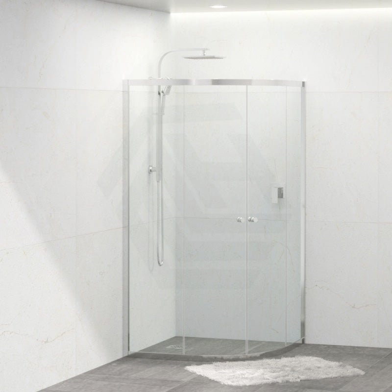 Tempered Glass Semi-frameless Sliding Shower Screen Curved Corner