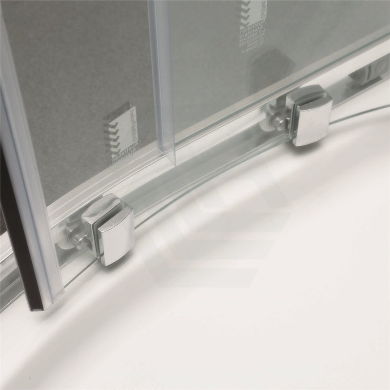 790/900/1000Mm Curved Shower Screen Semi-Frameless Double Sliding Chrome Fittings 6Mm Tempered Glass