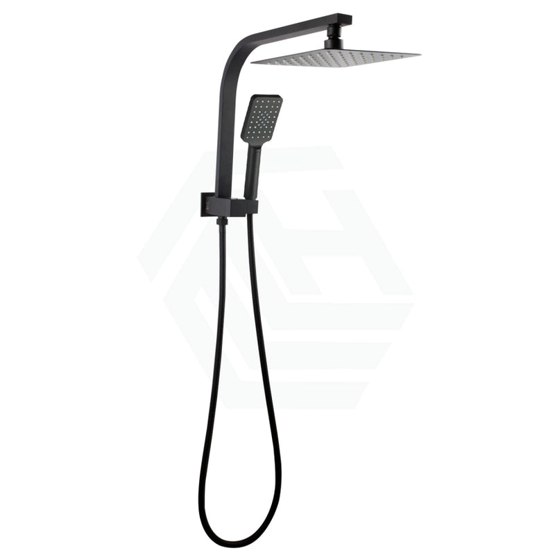 Twin Shower Station Top Water Inlet Square Matt Black