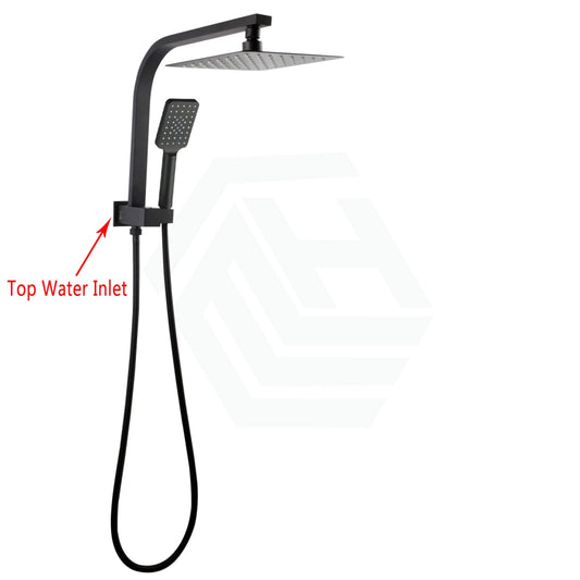 Twin Shower Station Top Water Inlet Square Matt Black