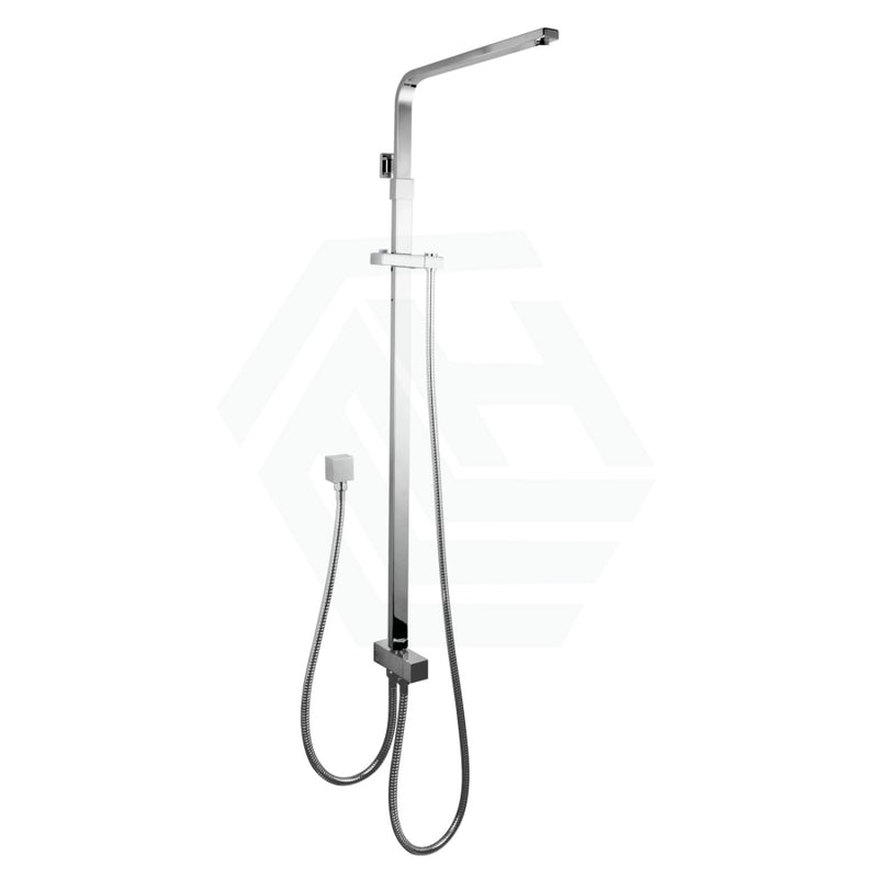 8 Inch 200Mm Square Chrome Rainfall Twin Shower Station Universal Water Inlet 3 Functions Handheld