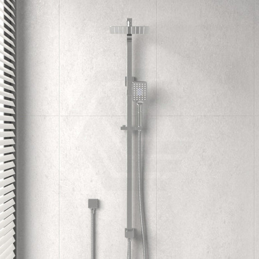 8 Inch 200Mm Square Chrome Rainfall Twin Shower Station Universal Water Inlet 3 Functions Handheld