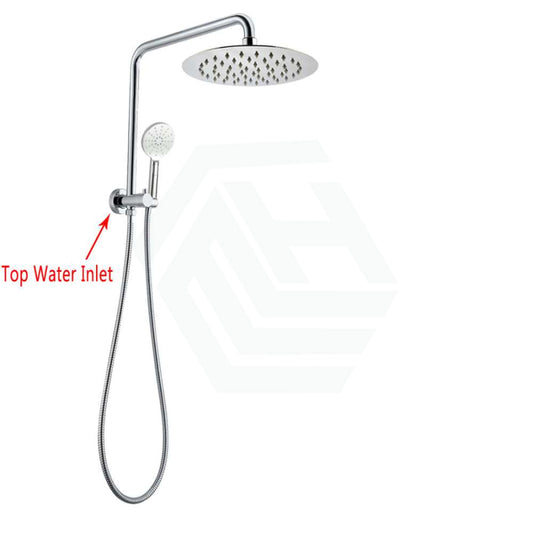 Twin Shower Station Top Water Inlet Round Chrome