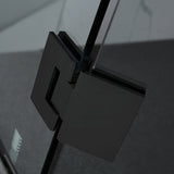800~1150Mm Diamond Shape Shower Screen Pivot Door Matt Black Frameless 10Mm Glass 2000Mm Height