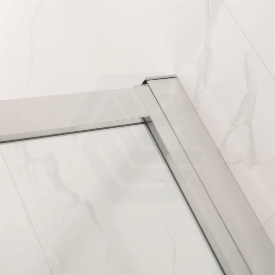 800-1200Mm Square / Rectangle Shower Screen Chrome Semi-Frameless Double Sliding 6Mm Glass 1900Mm