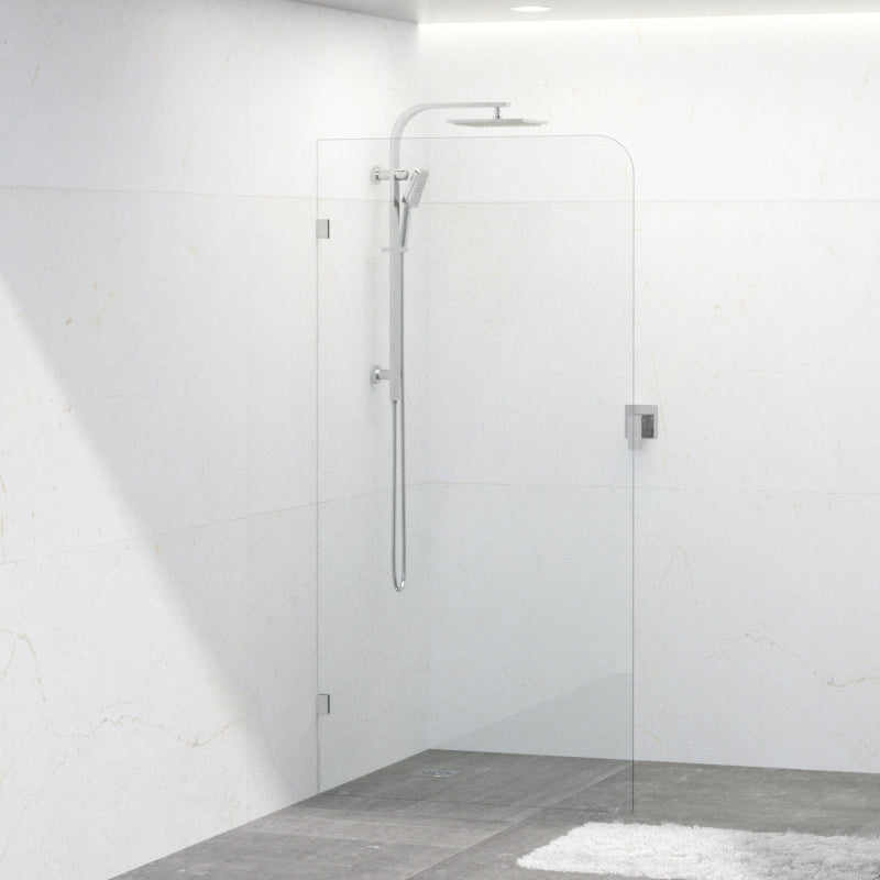 900/1000/1200X2000Mm Frameless Curved Corner Shower Screen Single Door Fixed Panel 10Mm Glass With