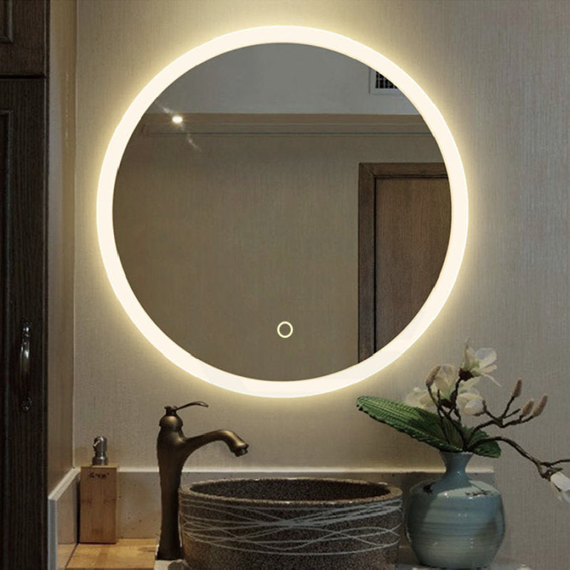 800Mm Led Mirror Round Light On Rim Touch Switch