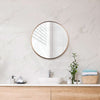 600/800Mm Rose Gold Stainless Steel Framed Round Wall Mirror With Brackets Mirrors
