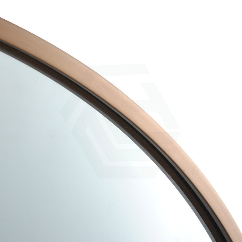 600/800Mm Rose Gold Stainless Steel Framed Round Wall Mirror With Brackets