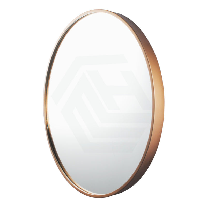 600/800Mm Rose Gold Stainless Steel Framed Round Wall Mirror With Brackets