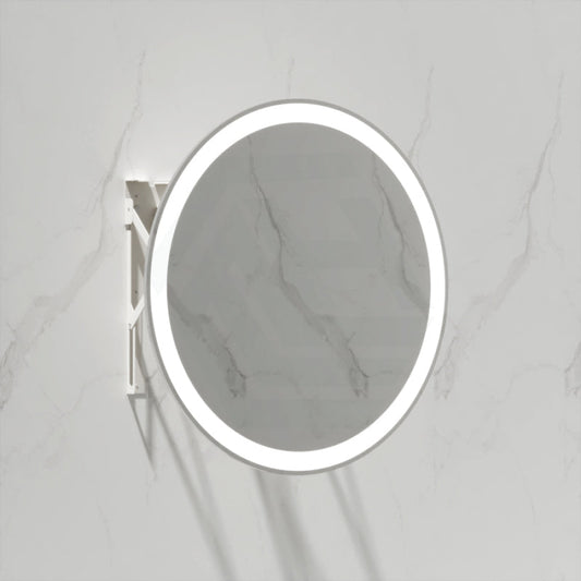 800Mm Round Pull Out Led Mirror White Mechanism Framed Automatic Light Mirrors