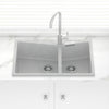 800X500X220Mm Carysil Concrete Grey Double Bowl Granite Kitchen Laundry Sink Top/flush Mount