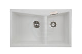 800X500X220mm Carysil White Double Bowl Granite Kitchen Sink Top/ Flush Mount Sinks