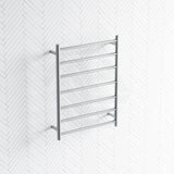 800X600X122Mm Round Chrome Electric Heated Towel Rack 7 Bars Stainless Steel Rails