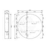 800x800x140mm Round Pencil Edge Mirror Wall Hung Shaving Cabinet Matt White/Matt Black