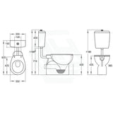 820X350X1180Mm Disabled Special Care Toilet Suite White Ceramic Box Rim Bottom Inlet P Trap