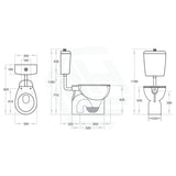 820X350X1180Mm Special Care Toilet Suite Disabled Box Rim Flushing Ceramic White Bottom Inlet