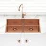 Stainless Steel Kitchen Sink Double Bowls 820mm Rose Gold