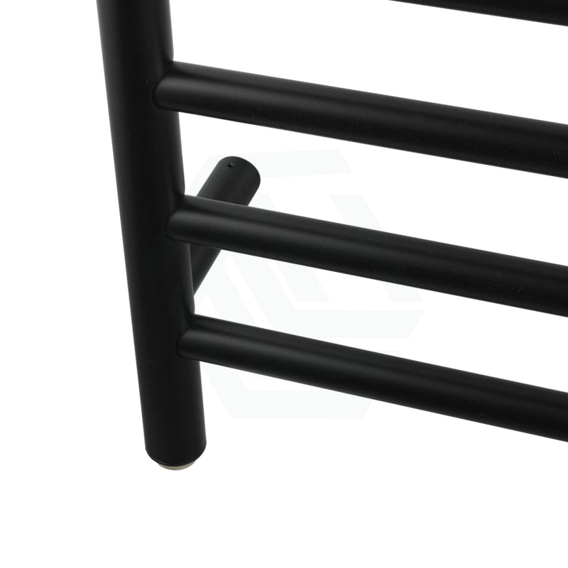 820X600X120Mm Round Black Electric Heated Towel Rack 8 Bars Stainless Steel