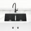 824X481X241mm Carysil Black Double Bowls Granite Undermount Kitchen Laundry Sink