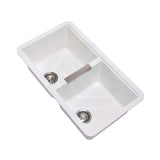 824X481X241mm Carysil White Double Bowls Granite Undermount Kitchen Laundry Sink