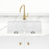 824X481X241mm Carysil White Double Bowls Granite Undermount Kitchen Laundry Sink