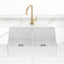 828X450X255Mm Gloss White Greenwich Fireclay Farmhouse Sink Double Bowls Kitchen Laundry Butler