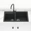 860X500X205mm Carysil Black Double Bowl Granite Kitchen Laundry Sink Top/ Flush/ Under Mount Products