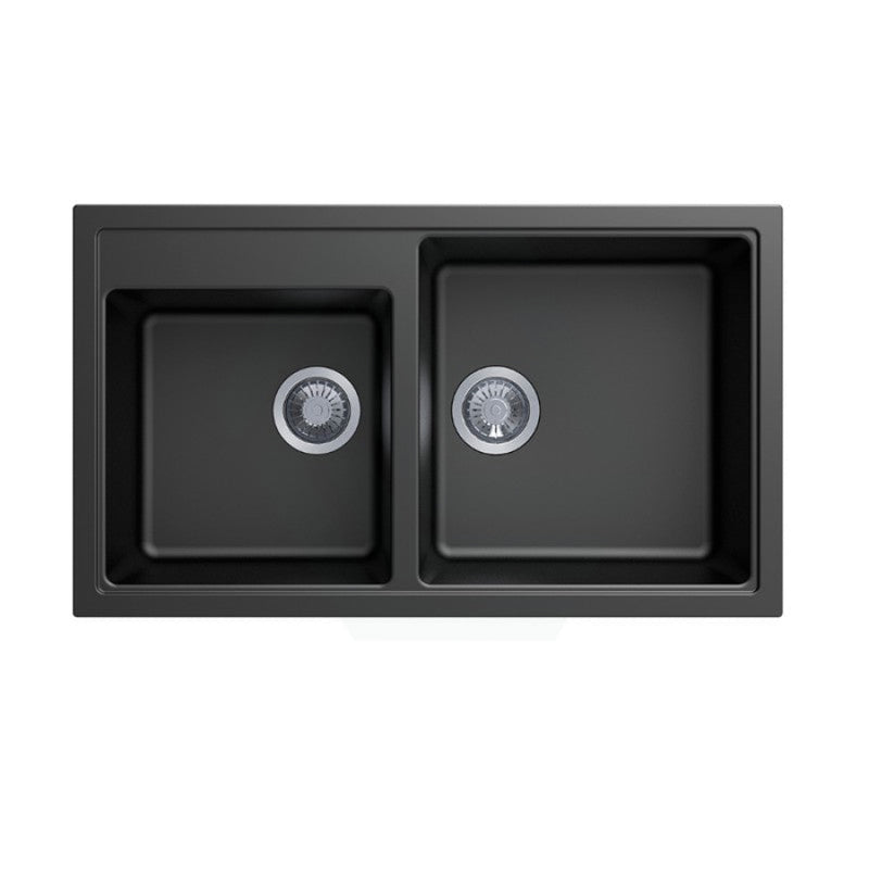 860X500X205Mm Carysil Black Double Bowl Granite Kitchen Laundry Sink Top/flush/under Mount Products